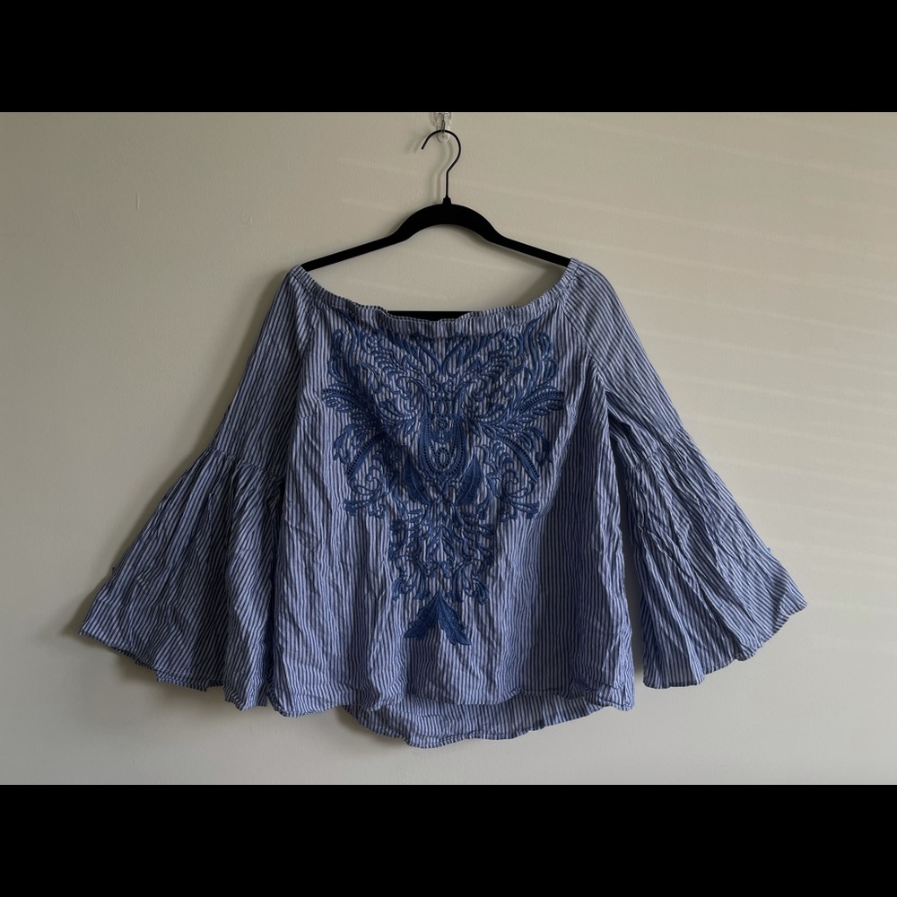 INC Off-shoulder long sleeve top